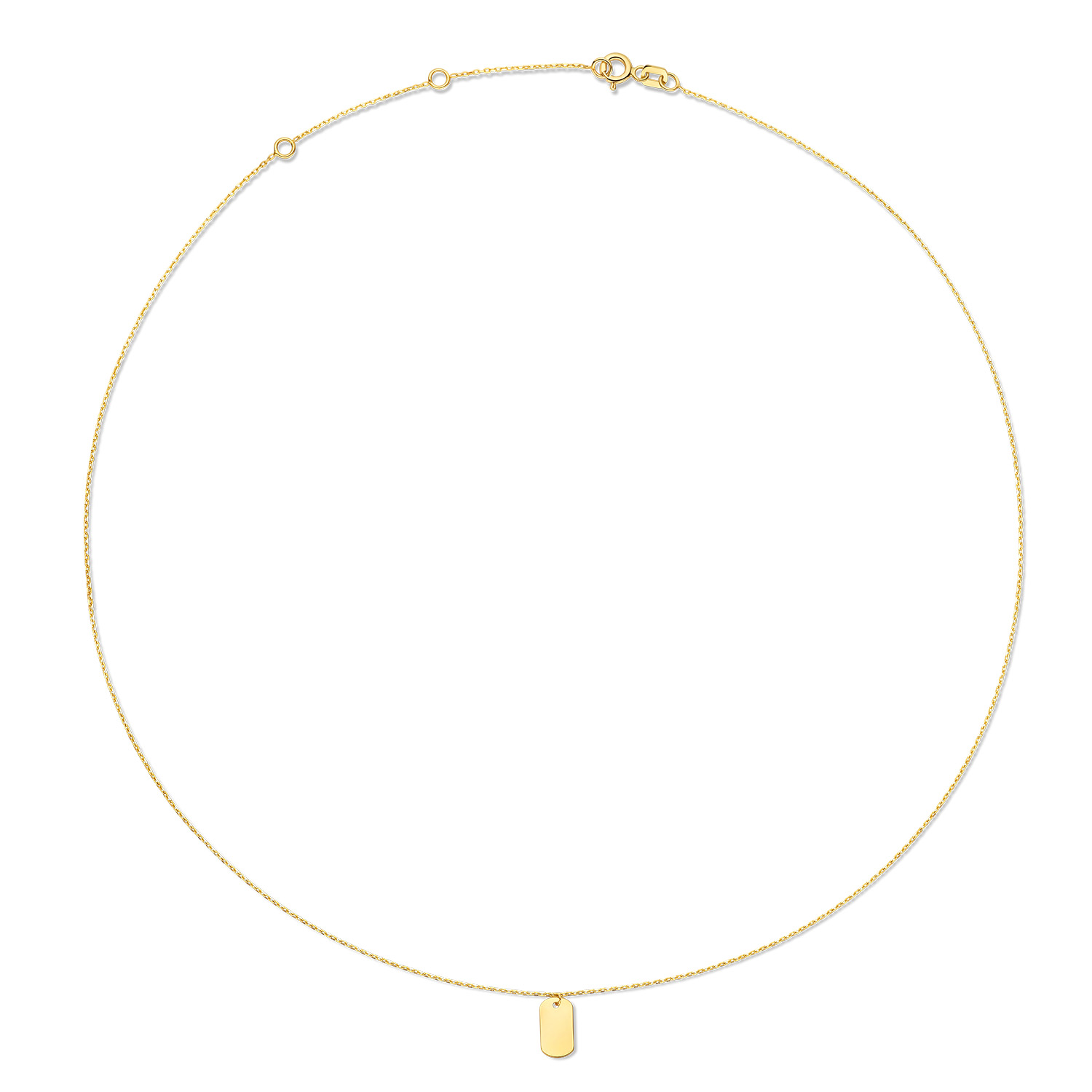 Initial Necklace
Say what you want met deze 14K gouden Initial Neclace. Een fijne gouden schakelketting met een rechthoekige plaathanger waarop je kan graveren wat voor jou speciaal is. Mooi te combineren met andere sieraden van Jackie voor een trendy look!

Treasures of London
Londen is de stad van biscuits and tea, rode dubbeldekkers en telefooncellen, zwarte taxi&rsquo;s en natuurlijk de iconische bezienswaardigheden zoals Big Ben, Tower Bridge en Buckingham Palace. De bruisende metropool aan de oevers van de Theems is de inspiratie geweest voor Jackie&rsquo;s nieuwste 14 karaat gouden sieradencollectie. Tijdens haar reis naar London heeft Jackie genoten van geschiedenis, cultuur en tradities. Dit vind je terug in de nieuwe collectie &lsquo;Treasures of London&rsquo;!
 
Specificaties
- Ketting
- Materiaal: 14 Karaat - Geelgoud - 585
- Lengte verstelbaar: 40-42,5-50cm
- Artikelnummer: JKN23.354