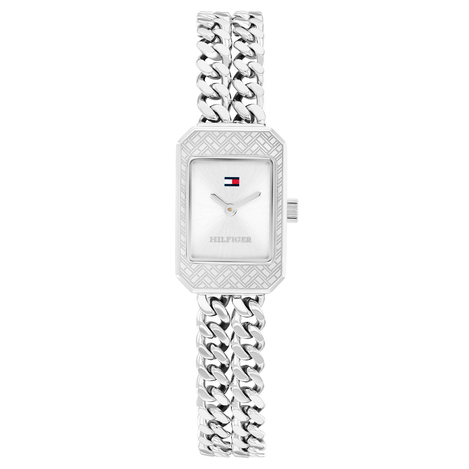 Tommy Hilfiger TH1782841 Horloge Dames Staal 16x24,5mm
Dit specifieke horloge van Tommy Hilfiger uit de Sarah serie met artikelnr: TH1782841 is een chique dameshorloge die niet in je collectie mag ontbreken. Het stalen dameshorloge heeft een rechte kast met een mooie bewerkte rand om het glas, een zilverwitte sunray wijzerplaat met opvallende wijzers en het Tommy logo. Aan de kast zitten 2 stalen gourmetkettingen als horlogeband. De band is in te korten dmv schakels te verwijderen en hij sluit met een druksluiting. Het horloge heeft een mineraalglas, een afmeting van 16x24,5mm en is 3ATM.  

Het merk:
Sinds de lancering van het merk in 1985 is Tommy Hilfiger wereldwijd bekend geworden als pionier van de klassieke Amerikaanse coole stijl. Geïnspireerd door de iconische popcultuur en het Amerikaanse erfgoed. De dames en herencollectie van dit seizoen bestaan uit minimalistische silhouetten en rustieke lederen details. De herenhorlogecollectie biedt iconische uurwerken met roestvrijstalen, lederen en siliconen banden.

Specificaties:
- Mineraalglas
- Rechte kast 16x24,5mm
- Stalen kast
- Zilverwitte wijzerplaat
- Gourmet ketting horlogeband
- 3ATM