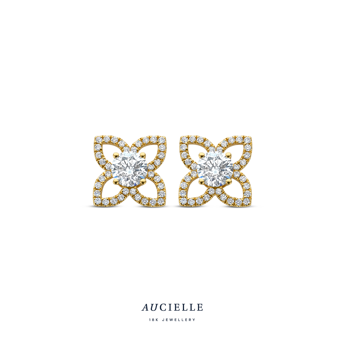 AuCielle Oorstekers goud 18k LG Diamond 67p - AE9008A