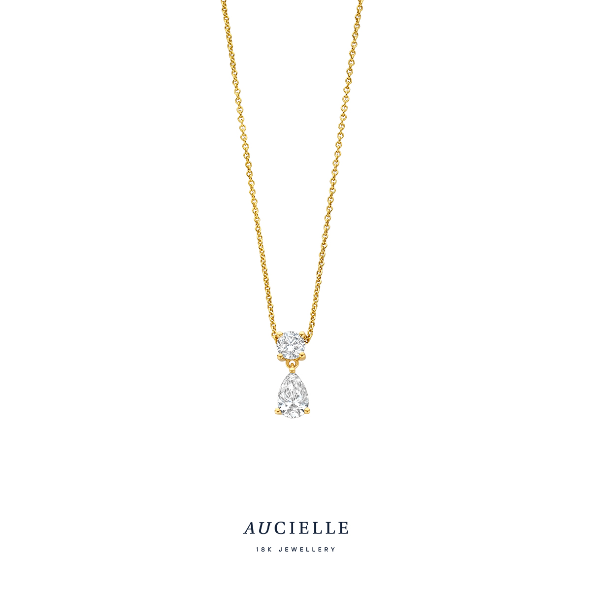 AuCielle Collier goud 18k LG Diamond 90p - AK9001A/45