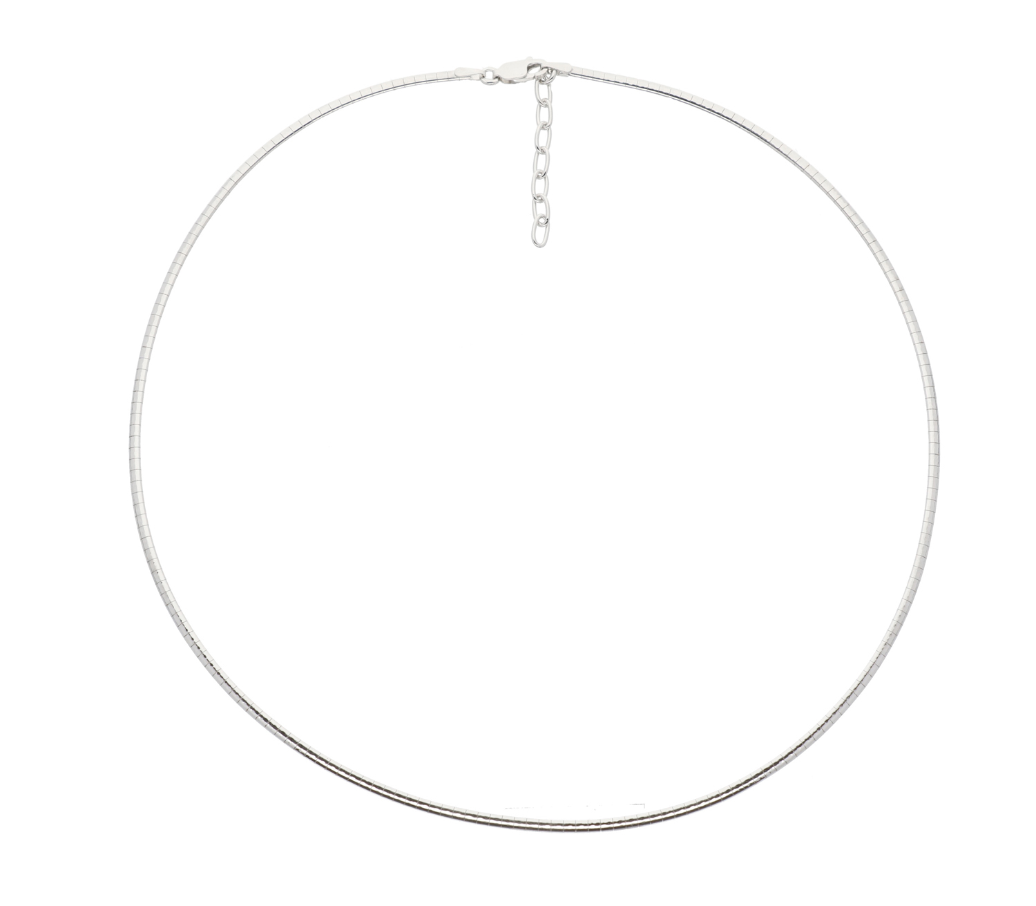 Gerhodineerd zilveren omega collier 