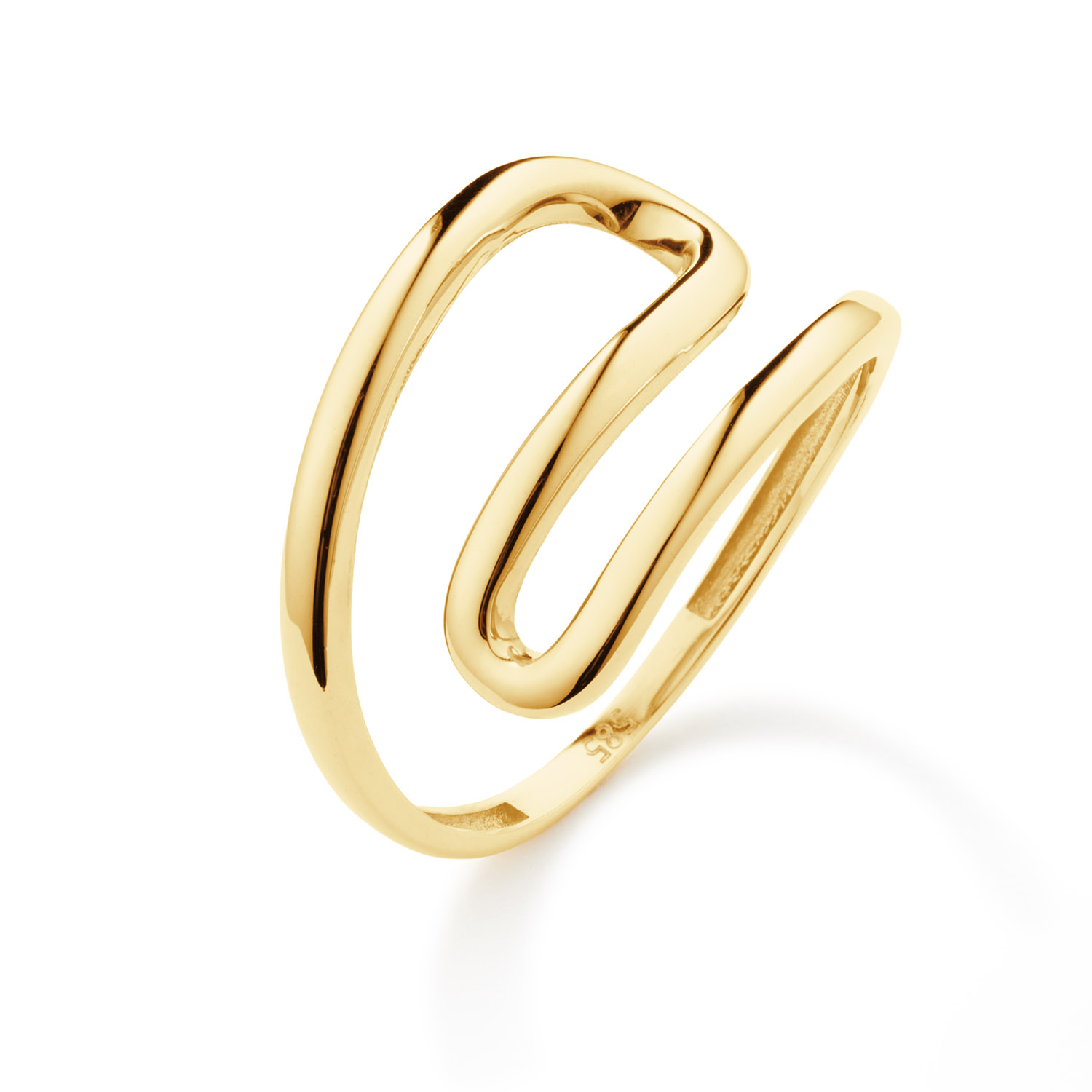 Geïnspireerd op de sierlijke lijnen van de Amsterdamse grachten. Deze ring is uniek door het dubbele draagontwerp. Organisch, opvallend en veelzijdig net als de stad zelf. Een subtiele blikvanger van 14 karaat goud.

"Memories from Amsterdam. 
De stad waar de grachten fluisteren, kunst ademt en verhalen overal voelbaar zijn. Voor deze fall/winter collectie liet ik me inspireren door het Amsterdam van toen en nu. Een ode aan 750 jaar stadsglorie én 5 jaar Jackie. Elk sieraad, van de verfijnde Vermeer ketting tot de statement Canal Ring vertelt een verhaal. Handgemaakt van gerecycled 14 karaat goud, met echte edelstenen en zoetwaterparels. "

- 14 Karaat Goud
- Ring 12mm