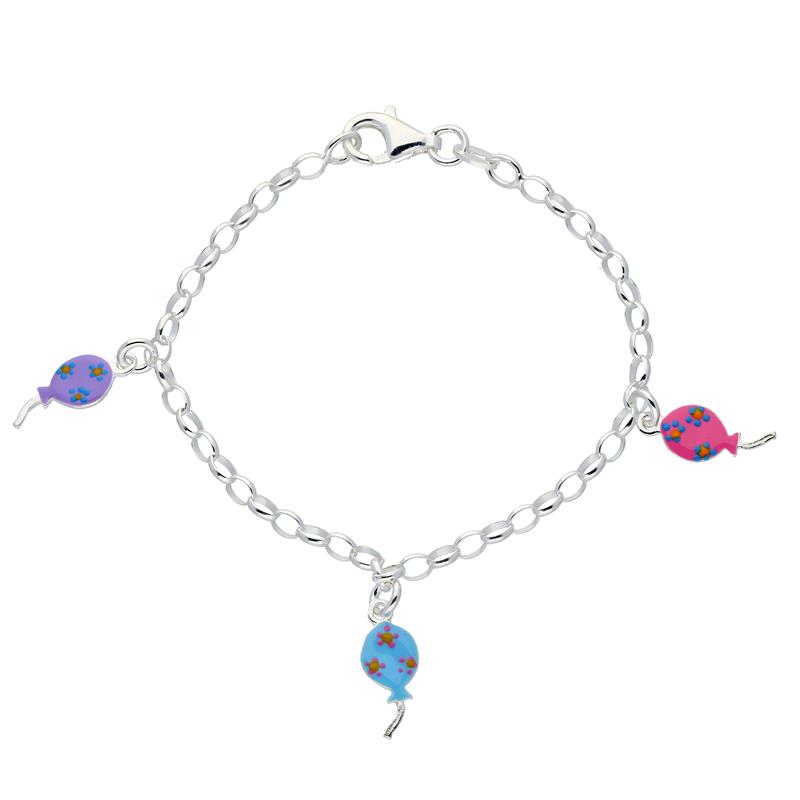 Zilveren Kinderbedelarmband Ballonnen