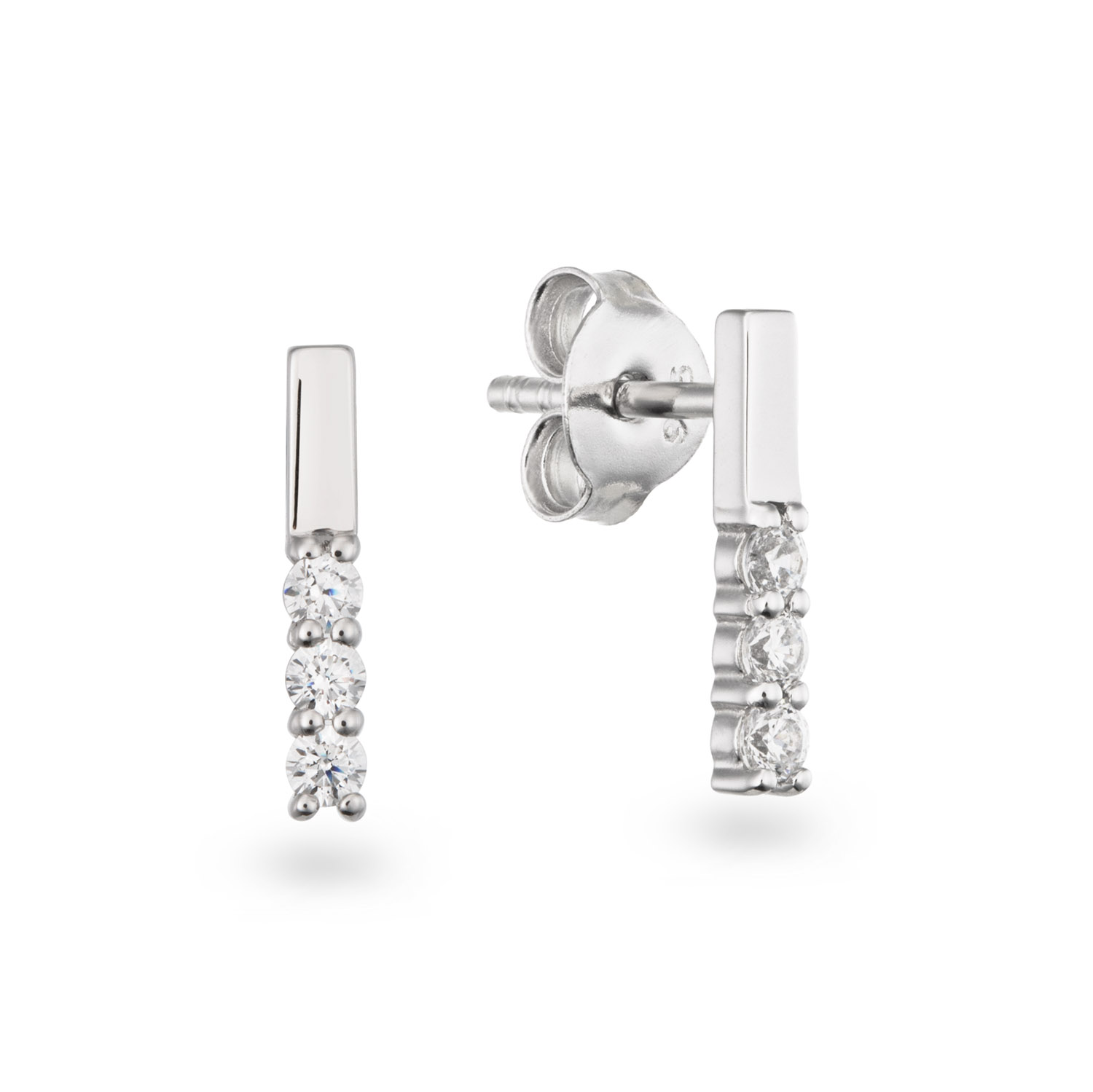 De Oorsteker Balk 3xCZ RP 925RD, modelnummer 106078200, heeft elegante creolen van 925 sterling zilver met een zilverkleur en bezet met glinsterende zirconia. Met een gewicht van 0,9 gram, een diepte en breedte van 3,0 mm, zijn ze perfect voor dagelijks gebruik of speciale gelegenheden. Draag ze om je outfit een verfijnde en sprankelende touch te geven.