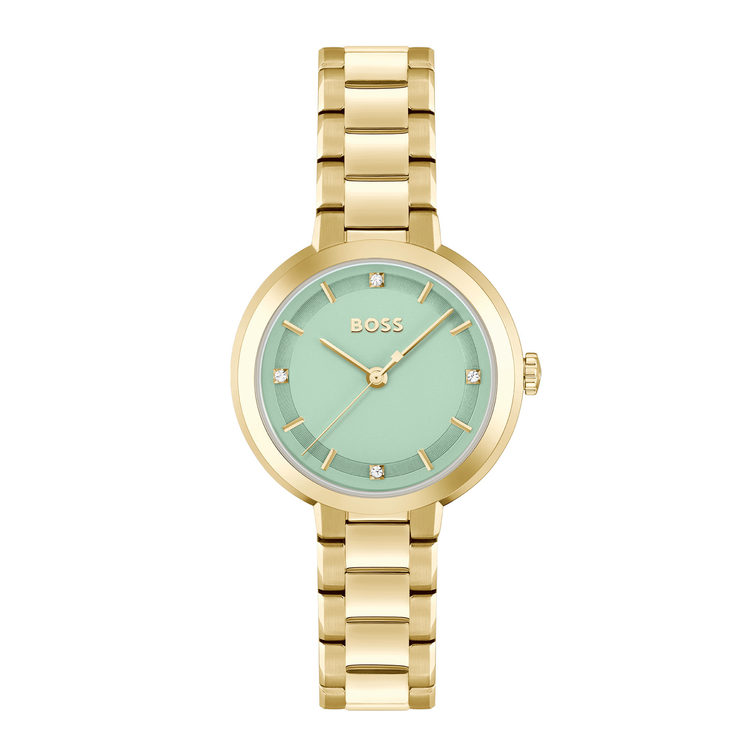 Boss horloge met stalen band, Sena double/groen