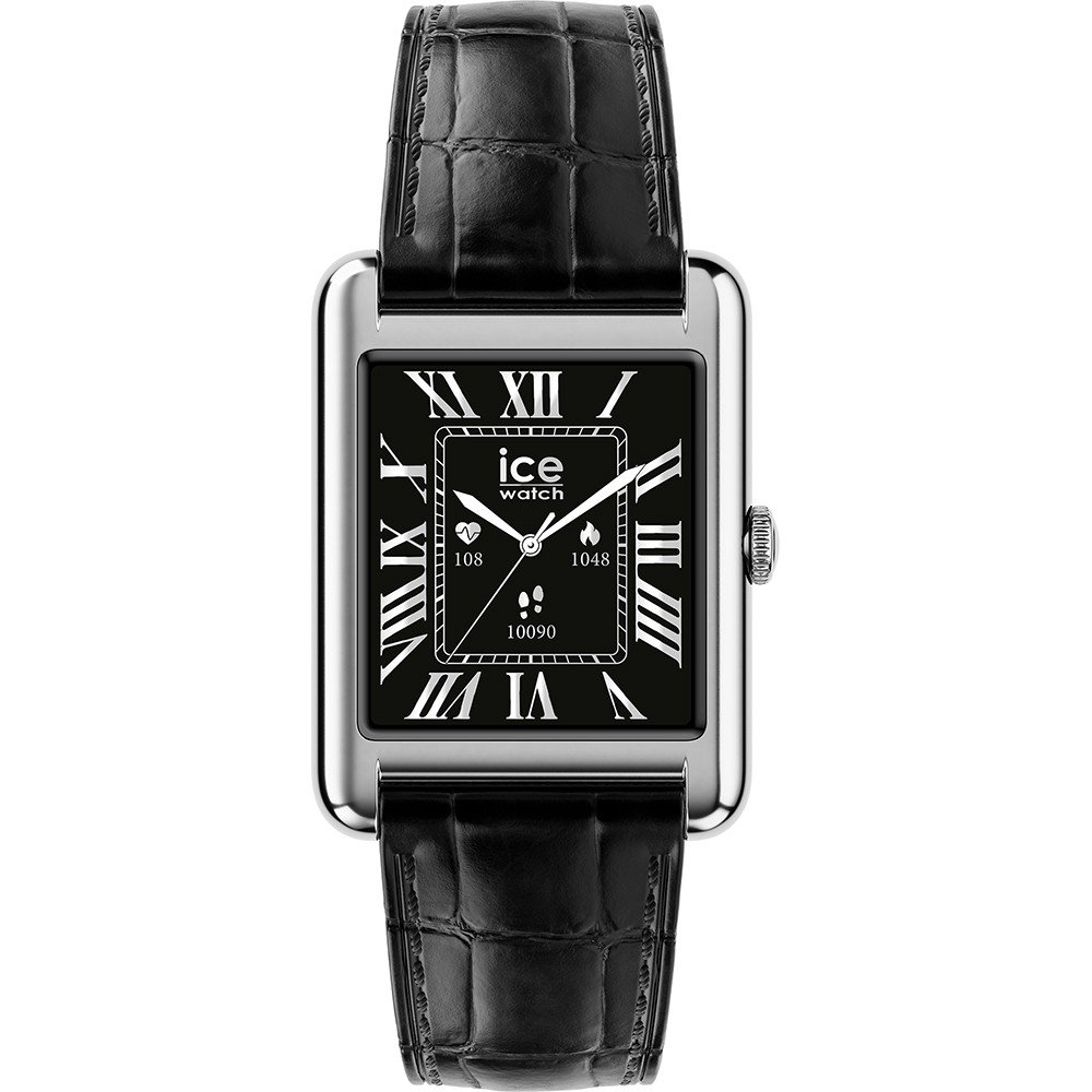 Kies voor een unieke stijl met dit connected horloge op een glad leren bandje. De elegante zwarte wijzerplaat, met wijzers in goud- en zilvertinten, combineert perfect met de zilverkleurige lunette voor een chique, trendy look voor elke gelegenheid. Gedurfd en verfijnd, het kan elke dag gedragen worden om je persoonlijkheid te laten gelden. Ontworpen voor een actieve, moderne levensstijl, gaat het overal met je mee: volg je activiteiten, ontvang je meldingen en beheer je dag direct vanaf je pols. Dankzij het krasbestendige saffierglas blijft je horloge langer mooi en glanzend. Een praktische en stijlvolle bondgenoot voor iedereen die er op zijn best uit wil zien zonder compromissen.