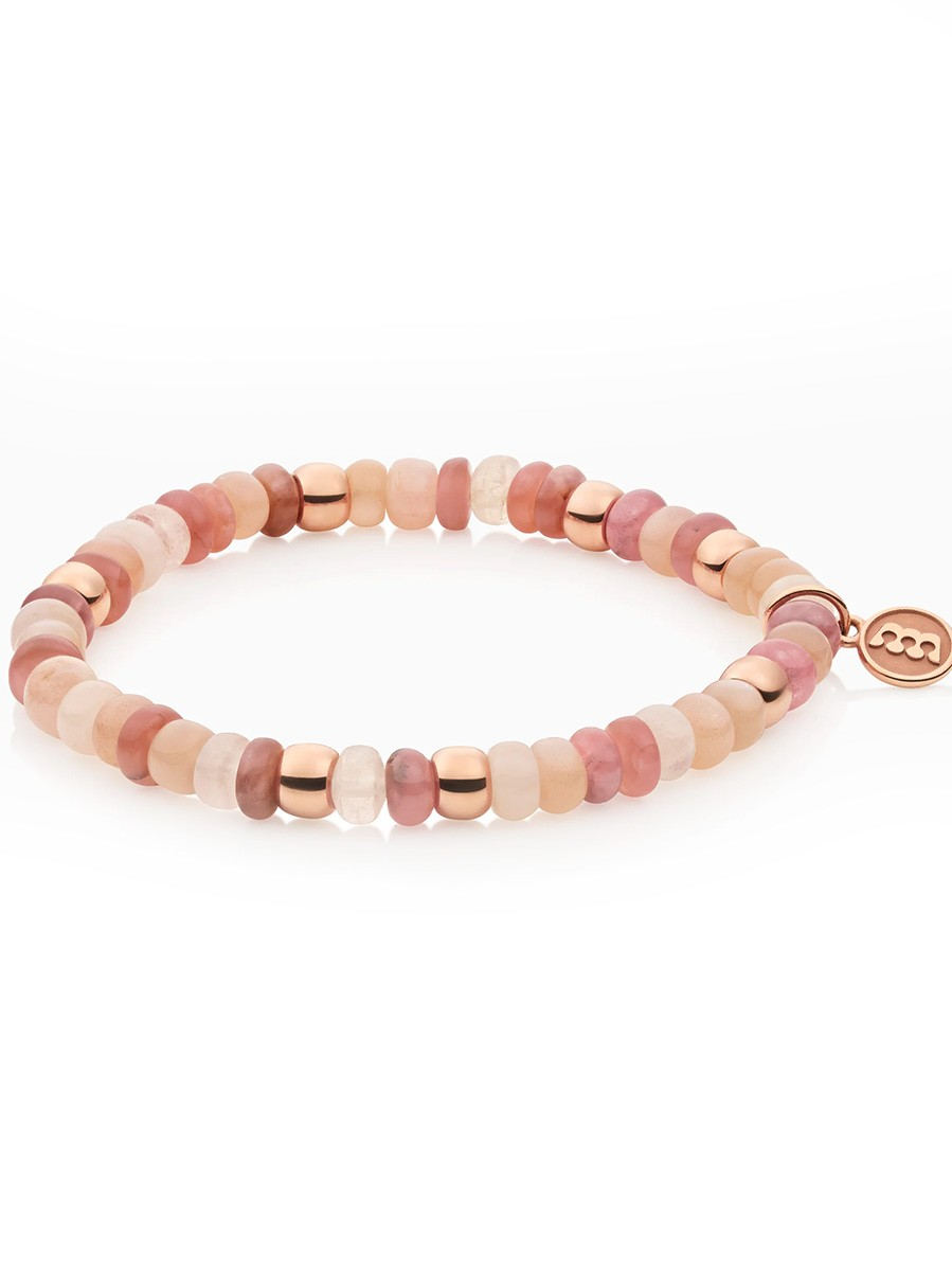 BRON Reflex armband met maansteen en 18 krt rose goud.