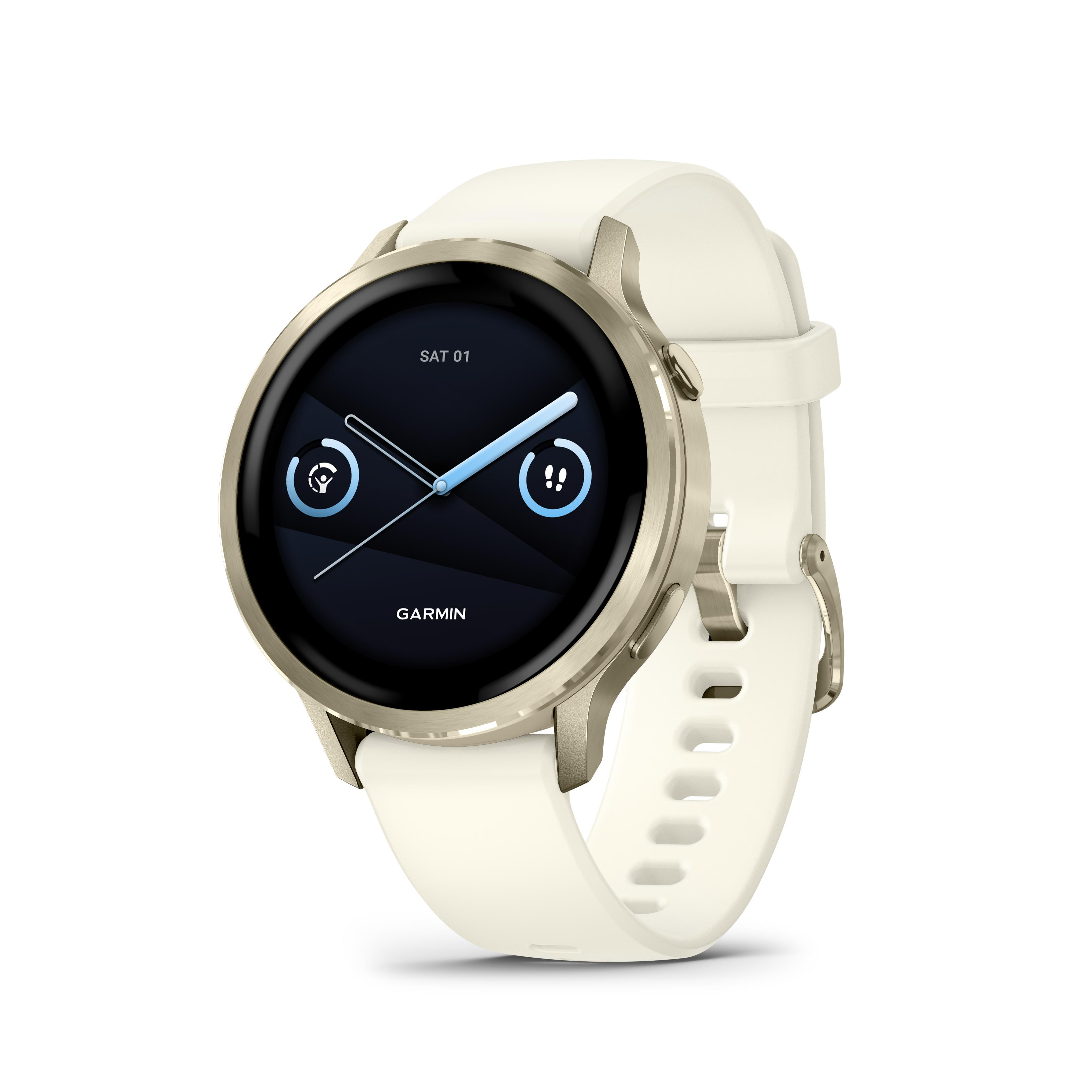 Deze Garmin smartwatch behoort tot de Venu 4 collectie.
Referentienummer: 010-03013-00

De Venu 4 GPS-smartwatch is speciaal ontworpen met geavanceerde gezondheids- en fitnessfuncties om je pols zodat je jouw lichaam beter begrijpt en gezondere beslissingen kunt nemen.

Met de nieuwe health status zie je in één oogopslag of je hartslag, HRV, huidtemperatuur en Pulse Ox1 tijdens het slapen - buiten je normale bereik vallen. Registreer aangepast of vooraf ingesteld gedrag, zoals cafeïne- en alcoholconsumptie, en bekijk rapporten over de invloed van deze keuzes op je slaap, stress en HRV in de Garmin Connect app.

Garmin verlegt grenzen op sportgebied met hun nieuwe fitness functies. Met de nieuwe Fitness Race app registreer je gemakkelijk je fitness trainingen of fitness races zoals HYROX. Neem ook automatisch tussentijden op met ingebouwde profielen voor triatlons, duatlons, brick-workouts en zwemsessies.

Wijzig nu eenvoudig de lettergroote van je smartwatch aan of pas de kleurenfilters aan als hulpmiddel bij verschillende vormen van kleurenblindheid. De Garmin Venu 4 beschikt over een batterijduur van 10 dagen in smartwatch modus en tot 3 dagen in always- on modus. 