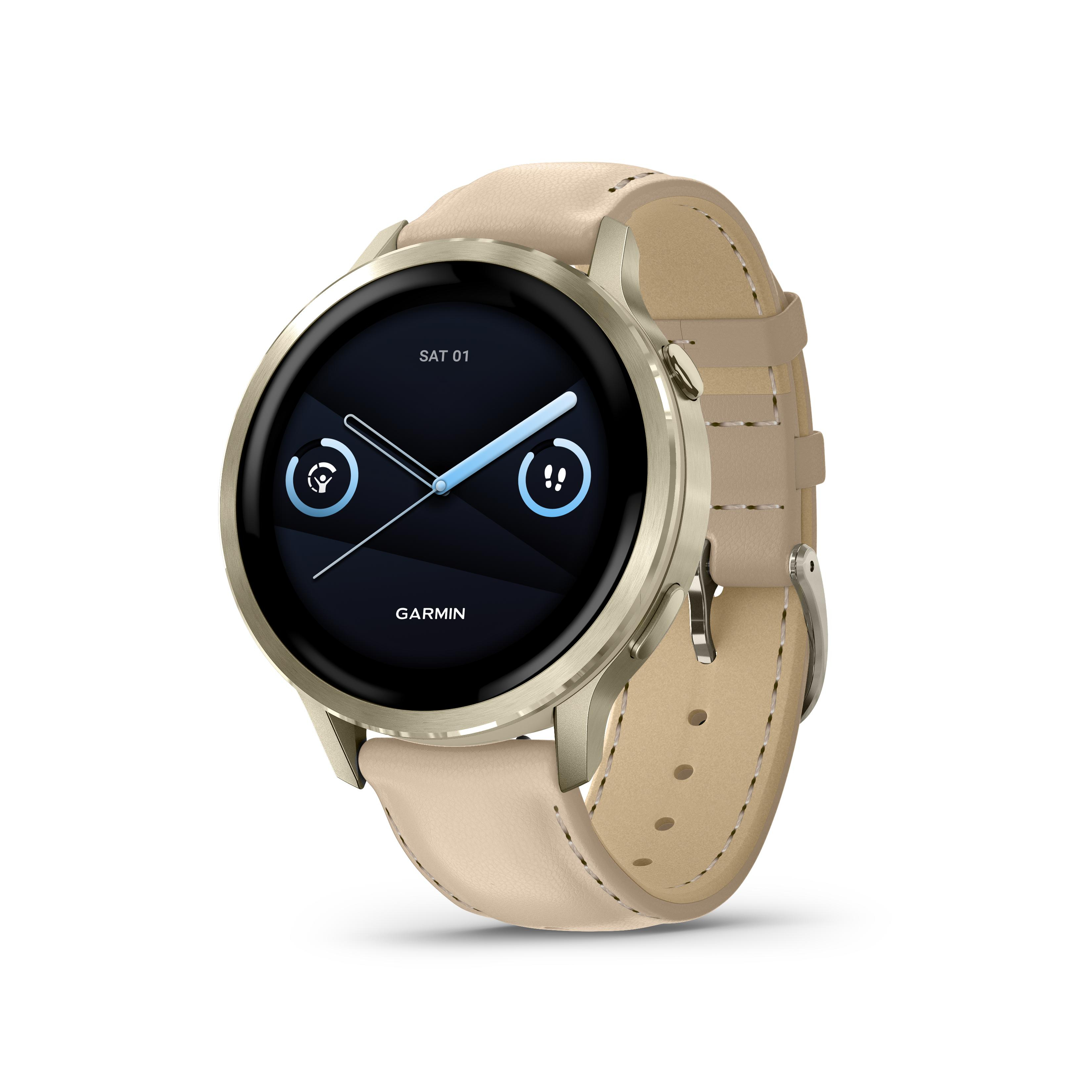 Deze Garmin smartwatch behoort tot de Venu 4 collectie.
Referentienummer: 010-03013-03

De Venu 4 GPS-smartwatch is speciaal ontworpen met geavanceerde gezondheids- en fitnessfuncties om je pols zodat je jouw lichaam beter begrijpt en gezondere beslissingen kunt nemen.

Met de nieuwe health status zie je in één oogopslag of je hartslag, HRV, huidtemperatuur en Pulse Ox tijdens het slapen - buiten je normale bereik vallen. Registreer aangepast of vooraf ingesteld gedrag, zoals cafeïne- en alcoholconsumptie, en bekijk rapporten over de invloed van deze keuzes op je slaap, stress en HRV in de Garmin Connect app.

Garmin verlegt grenzen op sportgebied met hun nieuwe fitness functies. Met de nieuwe Fitness Race app registreer je gemakkelijk je fitness trainingen of fitness races zoals HYROX. Neem ook automatisch tussentijden op met ingebouwde profielen voor triatlons, duatlons, brick-workouts en zwemsessies.

Wijzig nu eenvoudig de lettergroote van je smartwatch aan of pas de kleurenfilters aan als hulpmiddel bij verschillende vormen van kleurenblindheid. De Garmin Venu 4 beschikt over een batterijduur van 10 dagen in smartwatch modus en tot 3 dagen in always- on modus. Dit model wordt geleverd met een additionele siliconen band.
