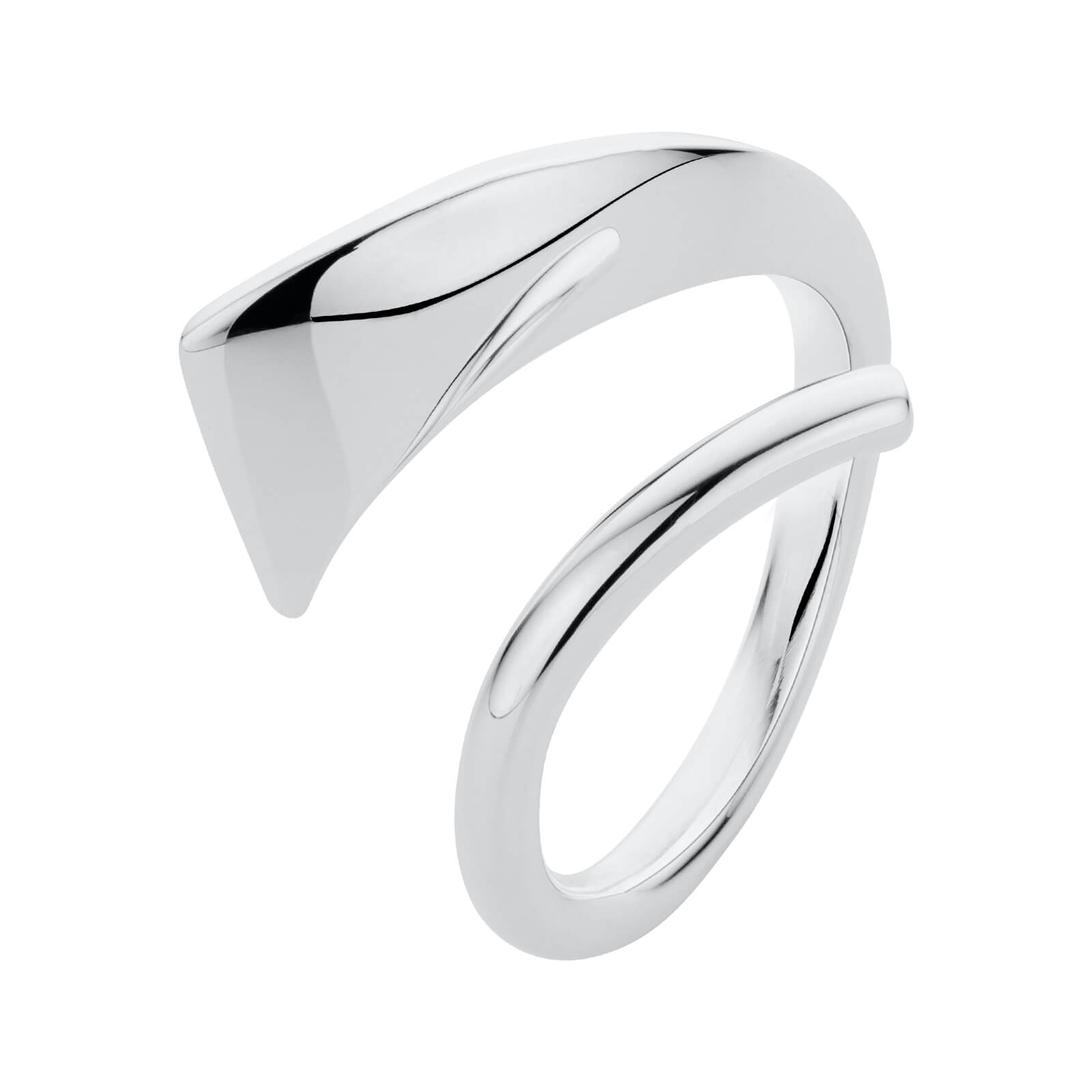 Zilveren ring slag smal - open