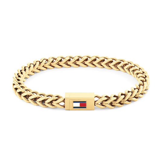 Doelgroep	Heren
Kleur	Goudkleurig
Productgroep	Armbanden
Schakel	Palmier, Vossenstaart
Sieraden materiaal	Staal
Soort	Schakelarmbanden
Soort bewerking	Gepolijst
Detail Vorm	Vierkant
EanCode	7613272661652