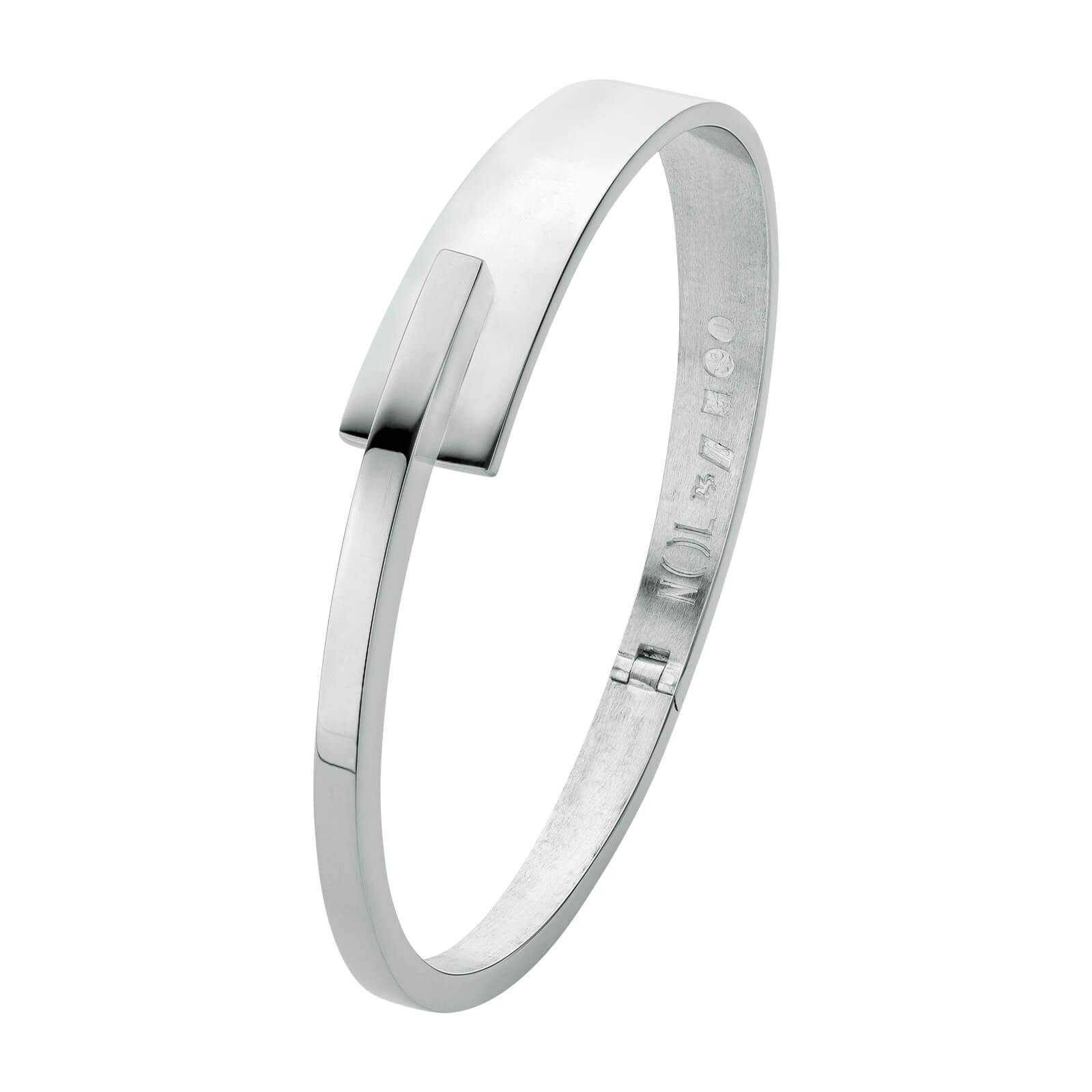 Zilveren bengel armband van smal naar breed er op gezet