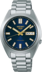 SEIKO 5 MODEL SRPK87K1 Automaat staal met stalen band 10 ATM waterdicht met blauwe wijzerplaat.