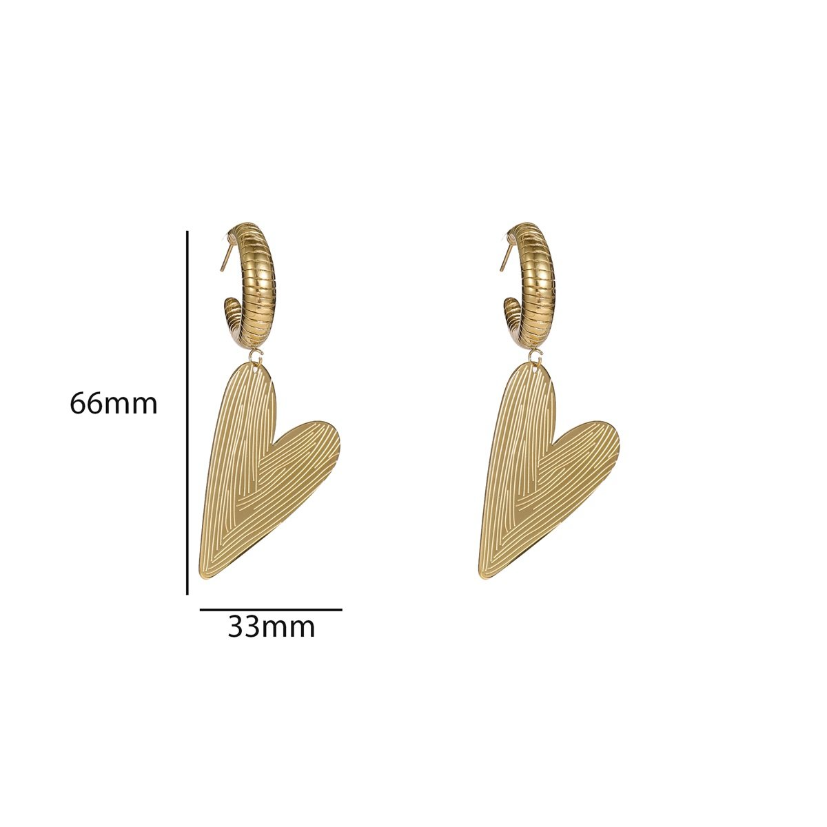 De Day & Eve oorringen Striped Heart Dangle, model E56273-2, zijn stijlvolle hoepeloorbellen met een charmante hartjeshanger. Deze tijdloze sieraden passen perfect bij zowel casual als chique outfits. Combineer ze met andere subtiele sieraden voor een elegante look of draag ze als statementstuk voor een trendy uitstraling. Een veelzijdige toevoeging aan je juwelencollectie.