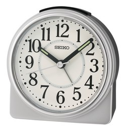 Seiko wekker zilver met sweeper seceondewijzer (geen getik)
