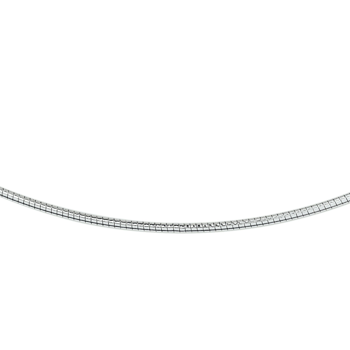 14k witgoud collier omega 1,25 mm rond