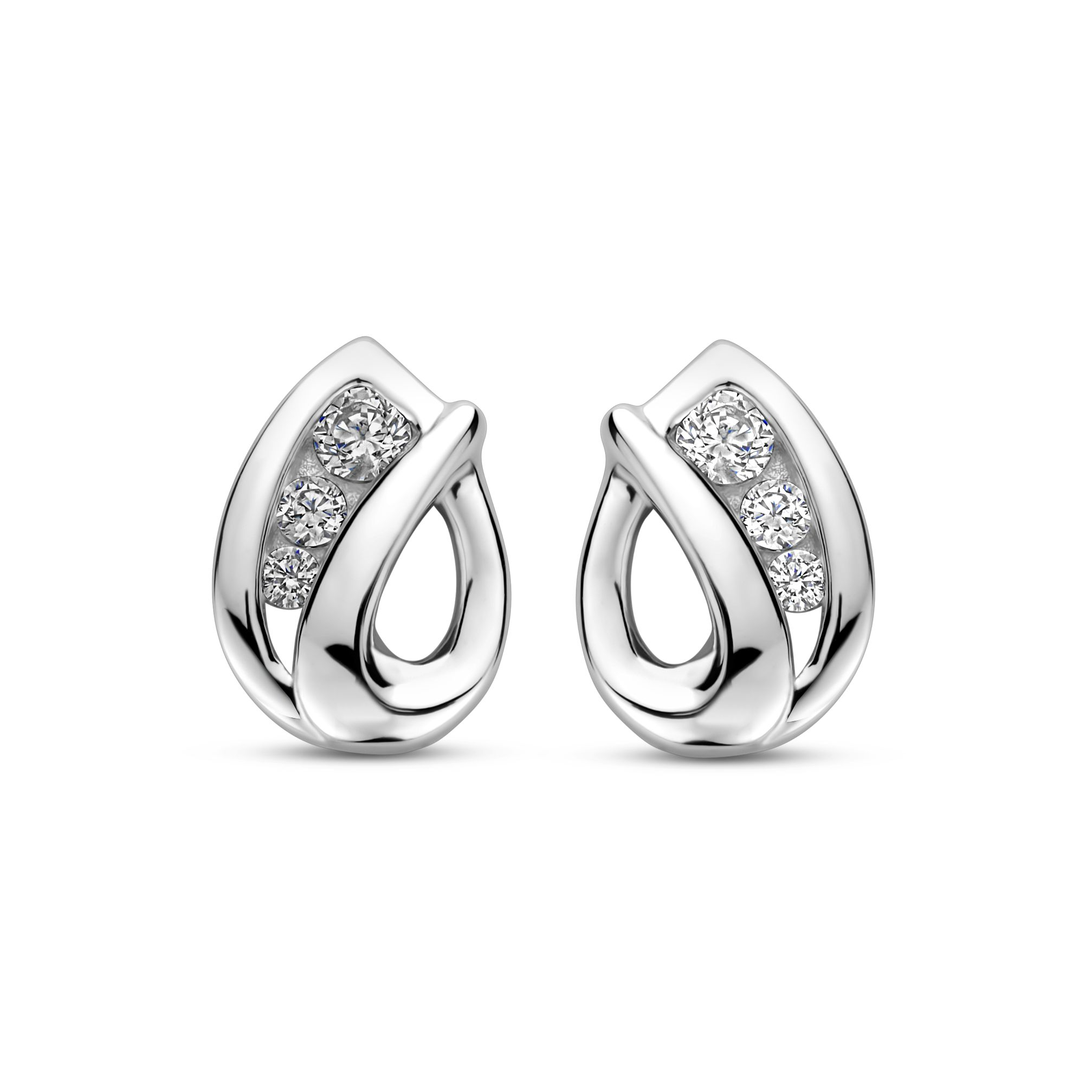 Zilver oorknoppen zirkonia Rosa di luca