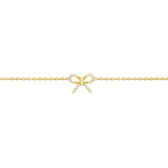 zilveren Karma armband, BELLE Bow Goldplated