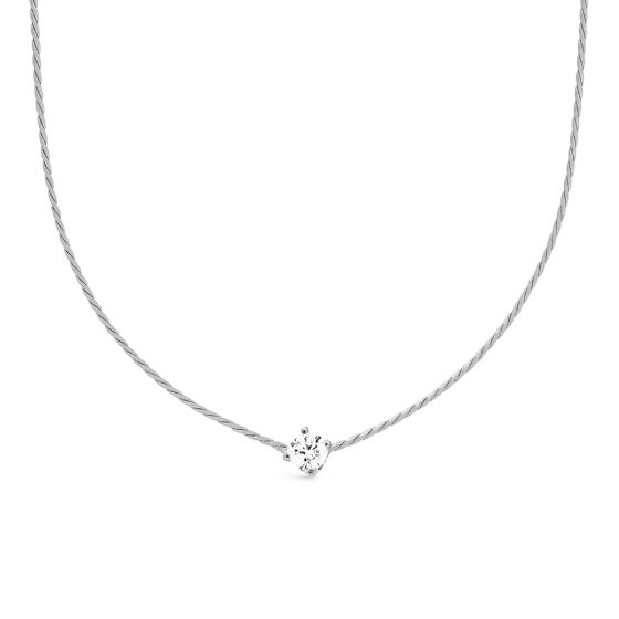 zilveren Karma collier, MILLE Single Zirconia Silver