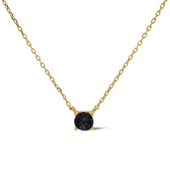 zilveren Karma collier, TESS Goldplated BLACK