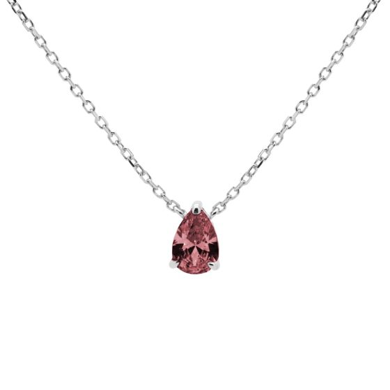 zilveren Karma collier, JULIA WINE RED Silver