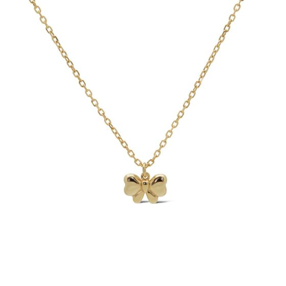 zilveren Karma collier, BELLE Bow Goldplated