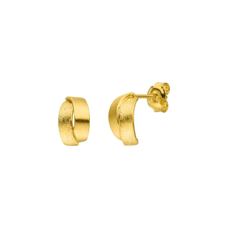 14kt gouden oorstekers halfrond