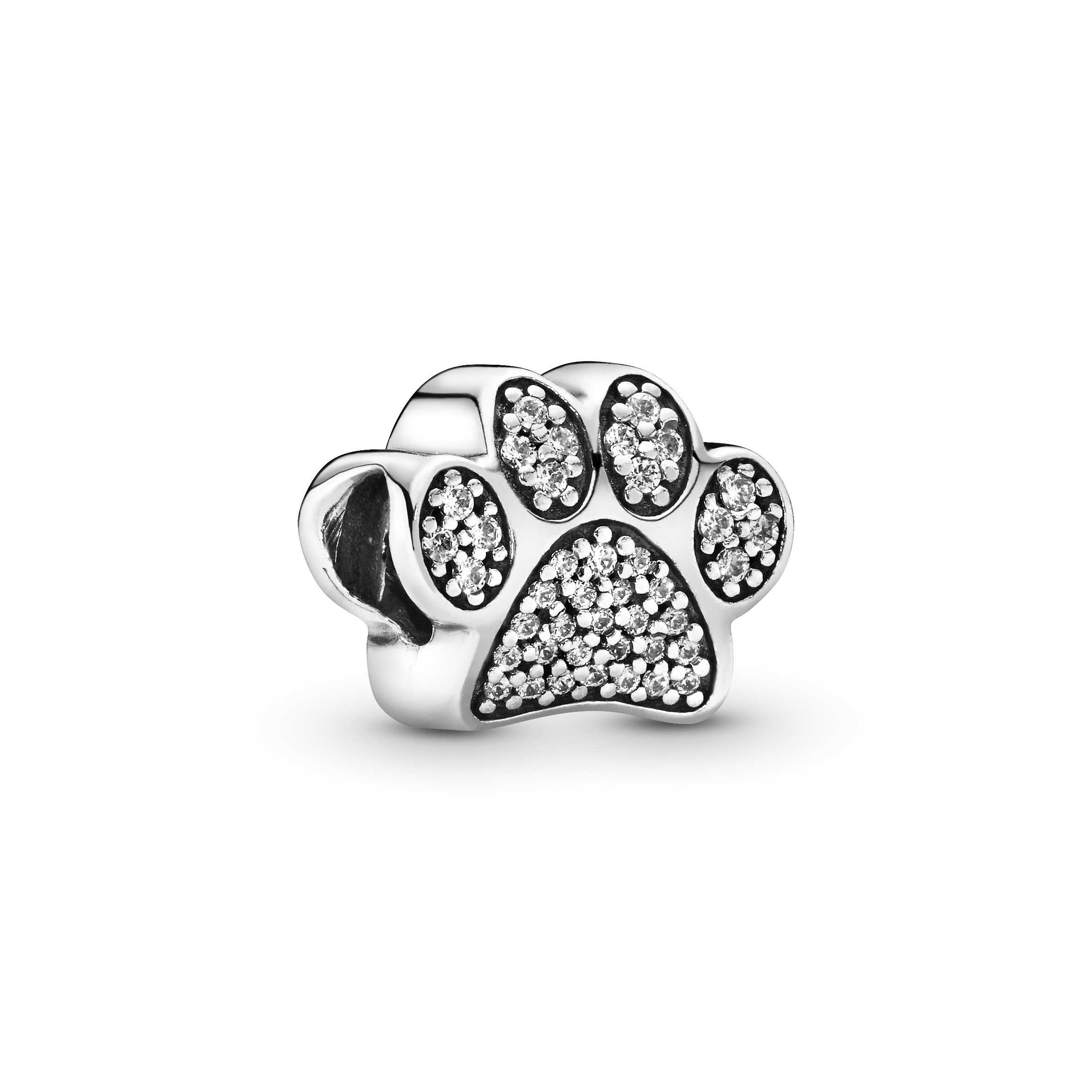 Pandora - Paw silver charm with cubic zirconia - 791714CZ