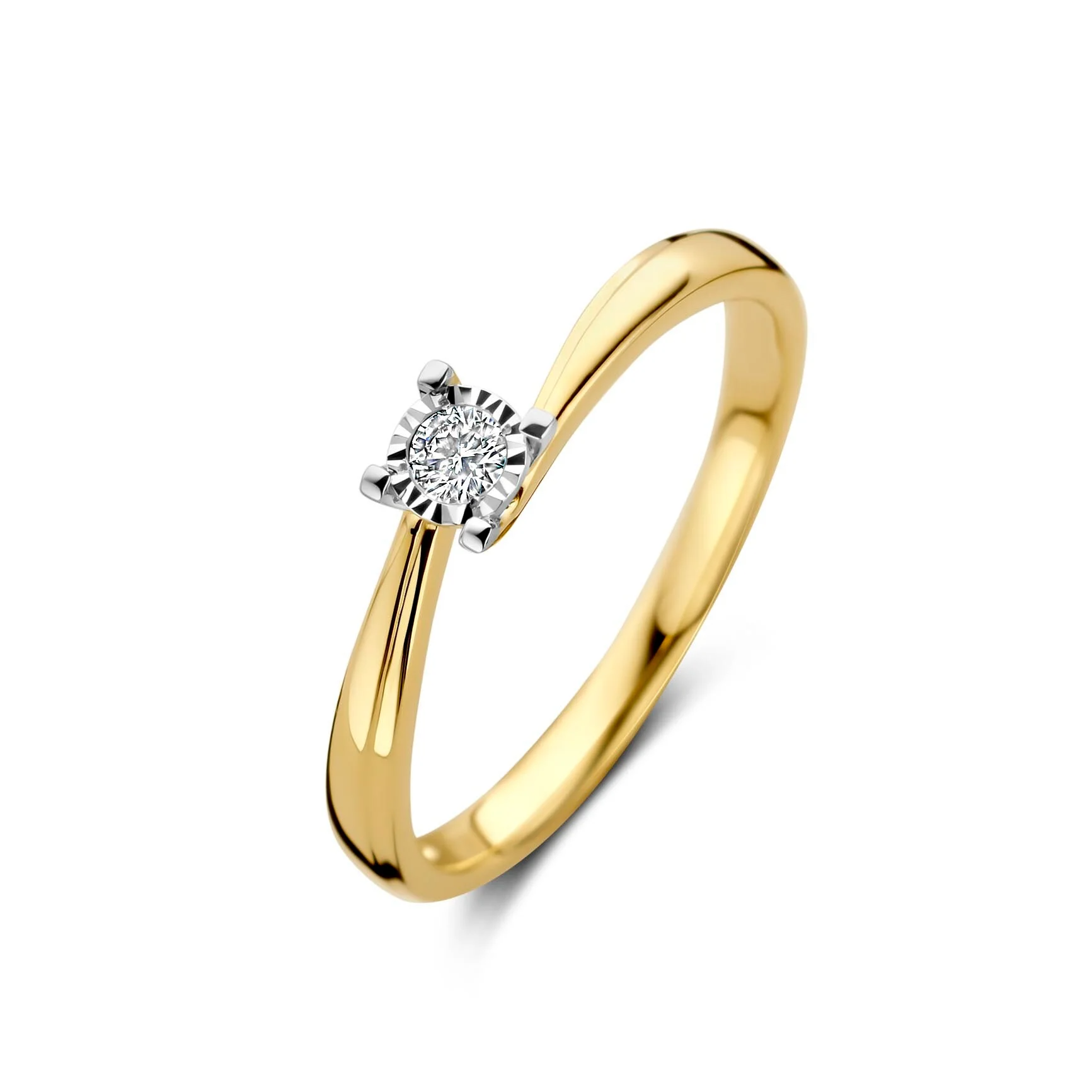 Bernstein 198.413.67 Solitair Ring met Twist 0.12 ct