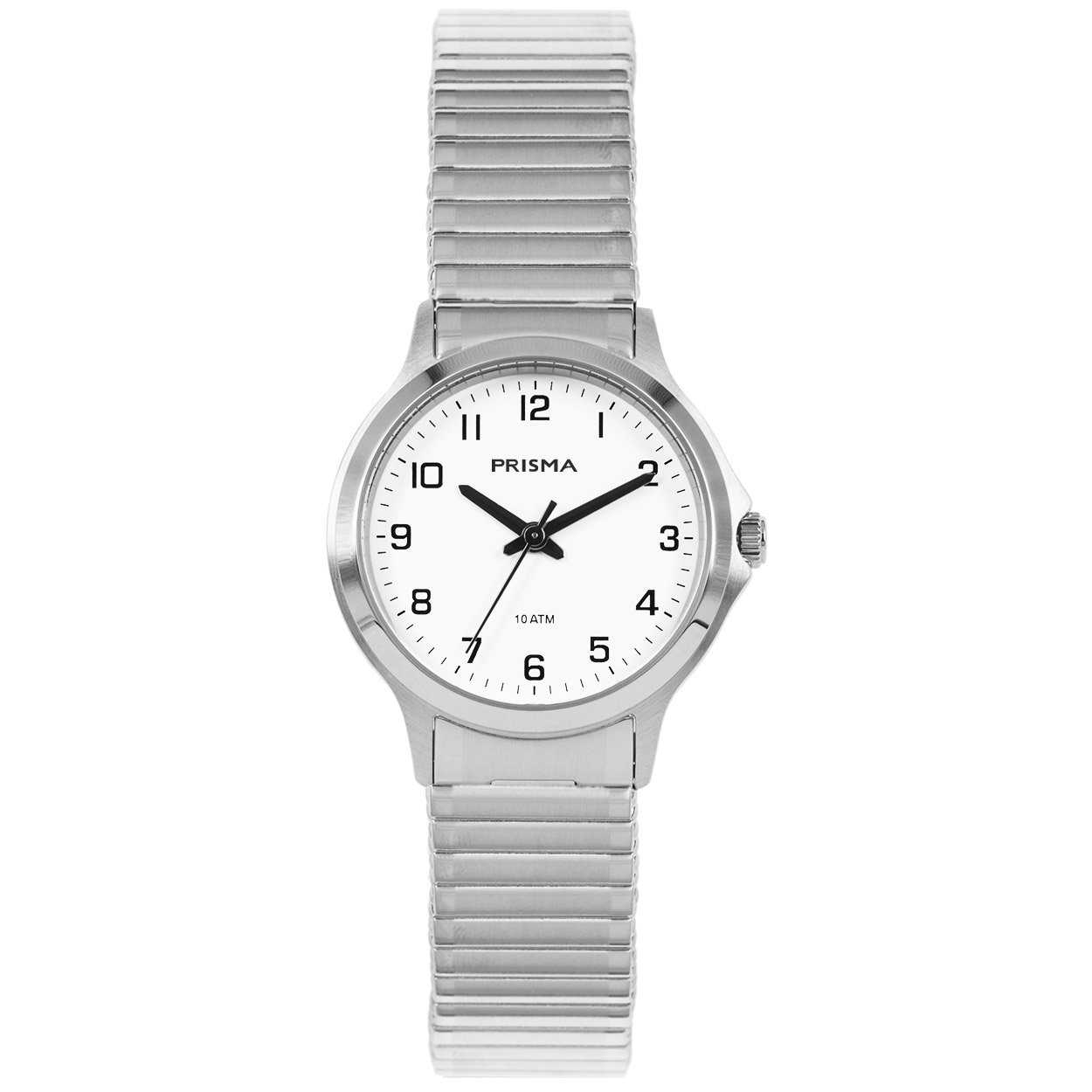 Prisma P.8360 dames horloge edelstaal 10 ATM
- Kast maat: 29 mm
- Kast dikte 8 mm
- Kast materiaal: Edelstaal
- Kast kleur:  zilver
- Functies: analoog horloge zonder datum
- Uurwerk type: Miyota (2035 / 2030) 
- Batterij type: 377
- Glas type: mineraal
- Waterdicht: 10 ATM/BAR
- Horlogeband: edelstaal zilver
- Maat aansluiting band: 14 mm
- Sluiting band: Rekband 
- Wijzerplaat: wit met zwarte aanduidingen
- Licht functie: nee
- Artikelnummer: P.8360
- EAN: 8716667160156

code: catdu

BP-1