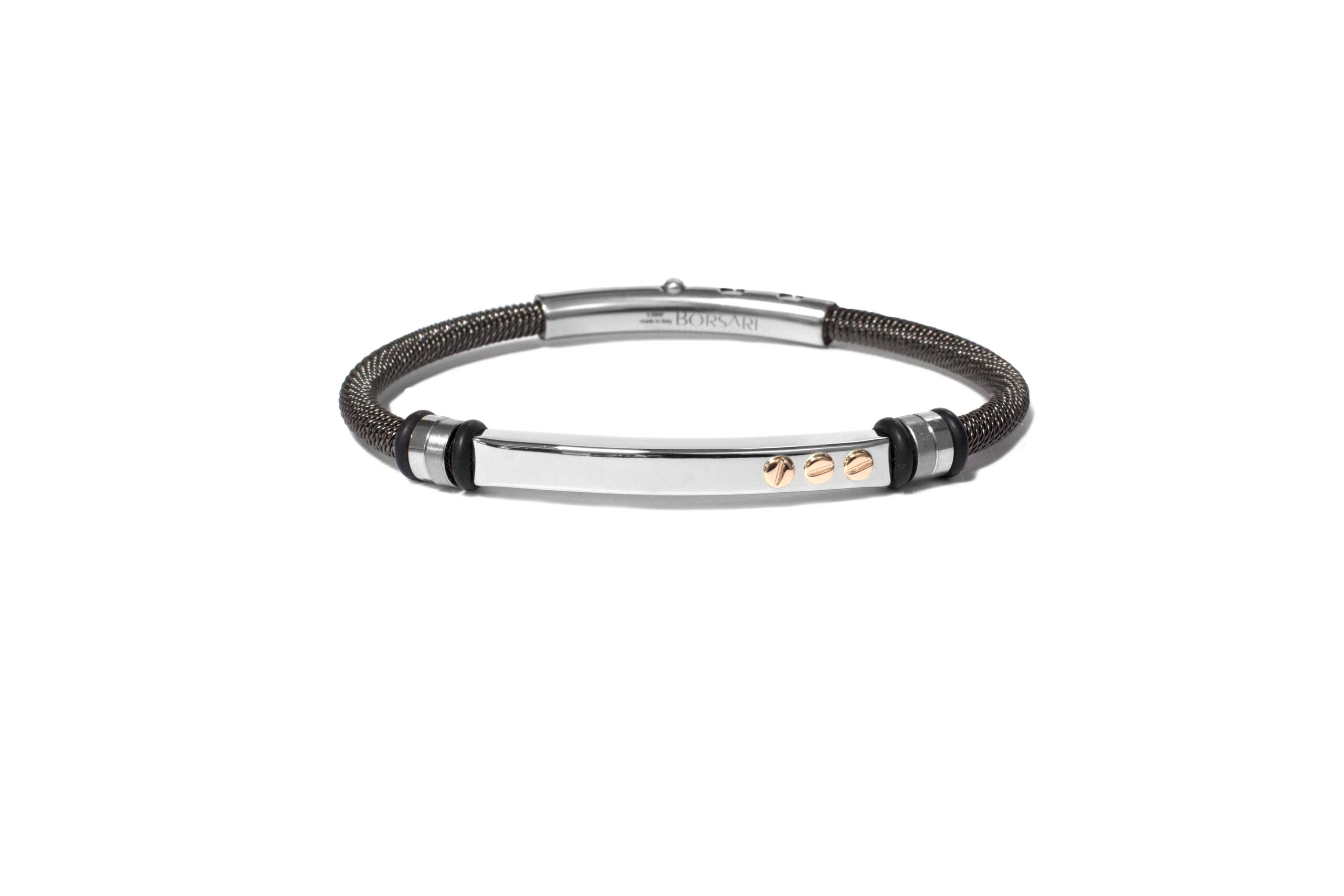Borsari armband met 18krt gouden schroefjes.