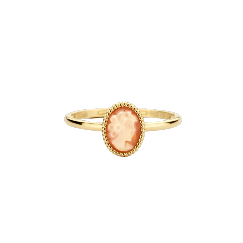 Blush - Geelgouden damesring bezet met een camee - 1250YCA/54