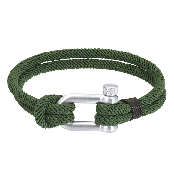 IXXXI mannen armband met stainless steel sluiting en heeft een groene koord. 
