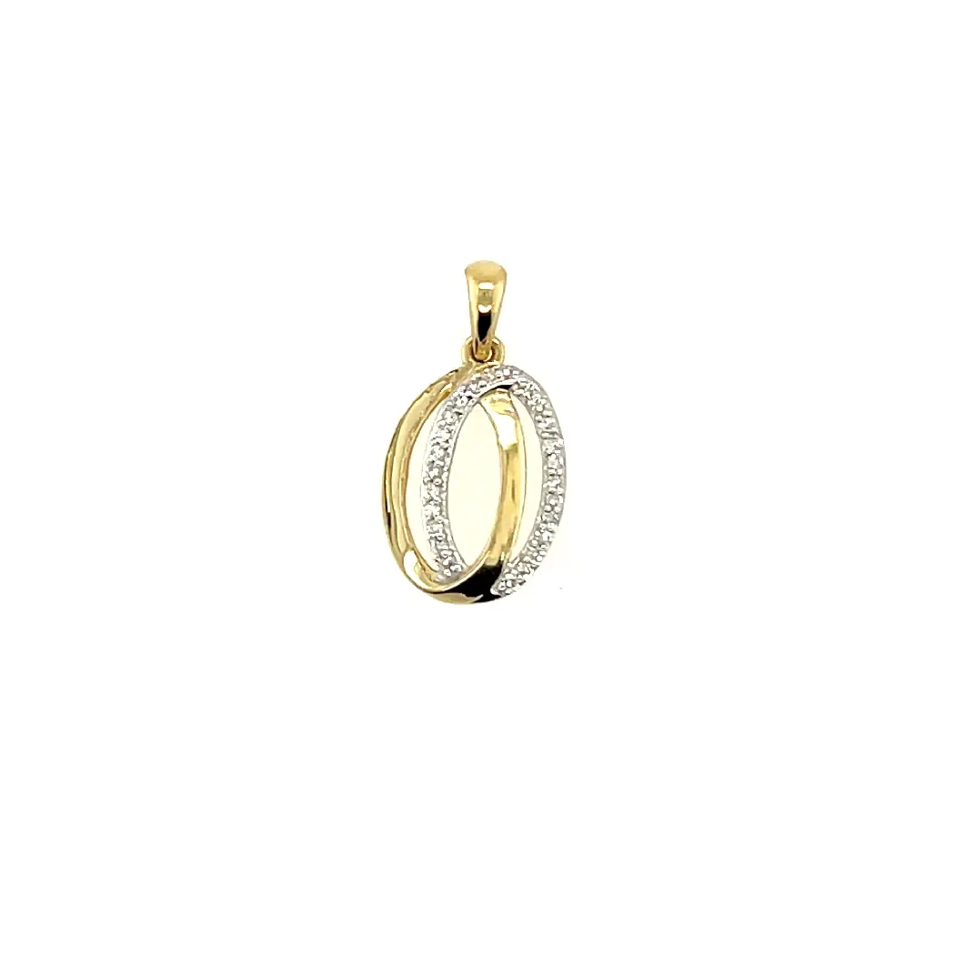14K gouden hanger met briljant.
