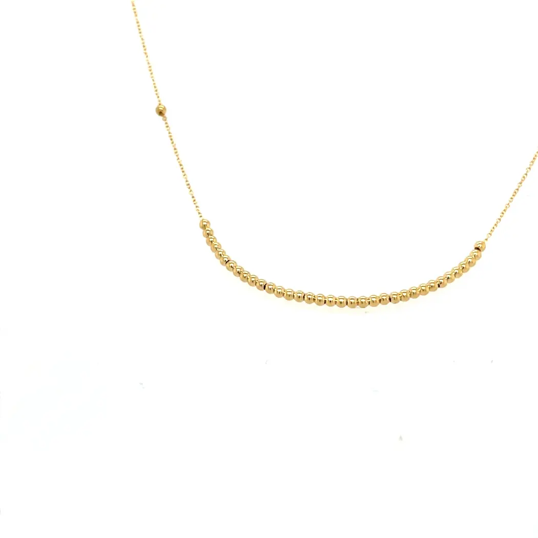 14K geelgouden collier met bolletjes
