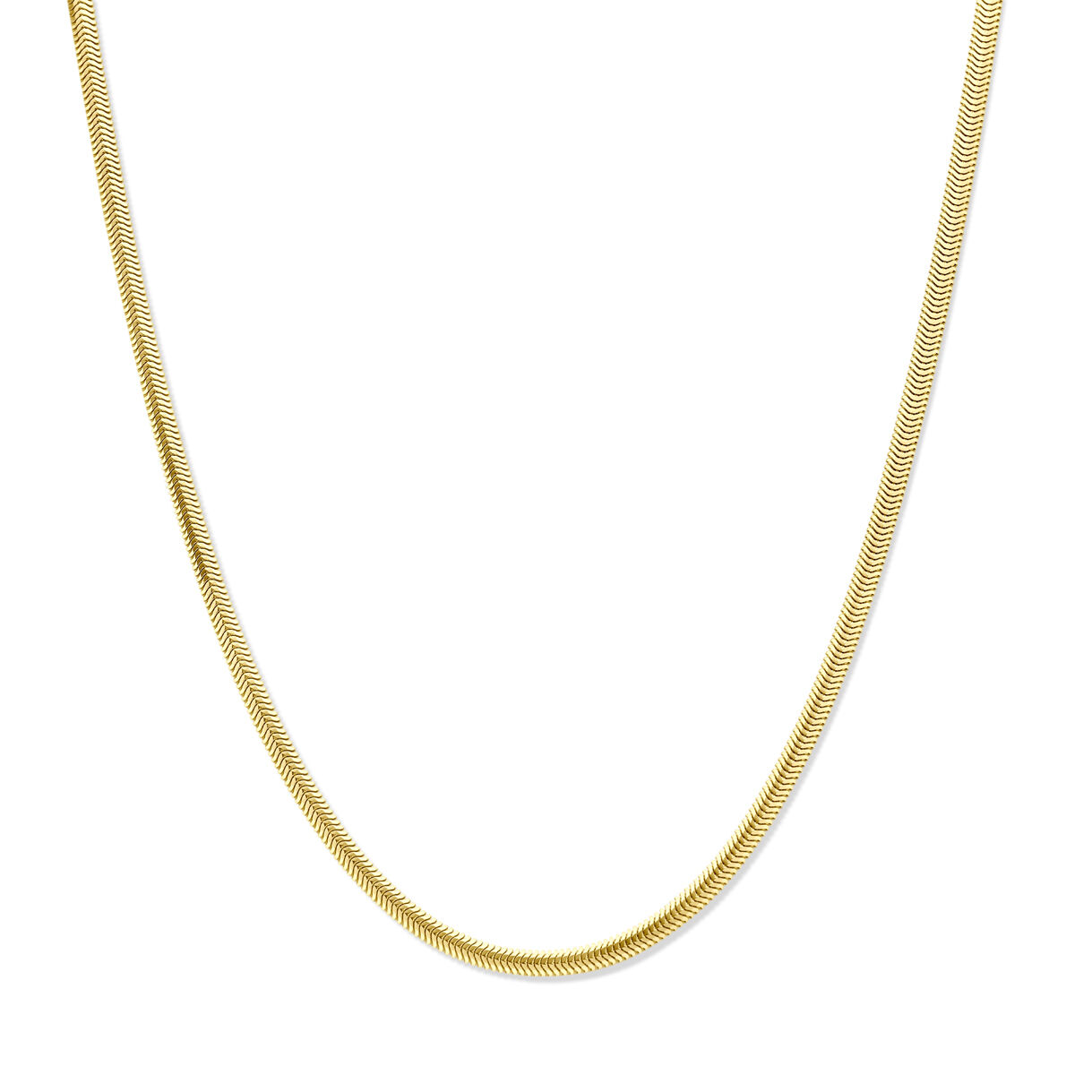 De Collier Plat Slang 2.5mm 45cm, is een prachtige goudkleurige halsketting van 14 karaat geelgoud. Perfect om elke outfit elegantie en luxe te geven. Draag deze ketting als statement stuk bij formele gelegenheden of combineer met andere sieraden voor een trendy, gelaagde look. Een tijdloze aanvulling op iedere sieradencollectie.