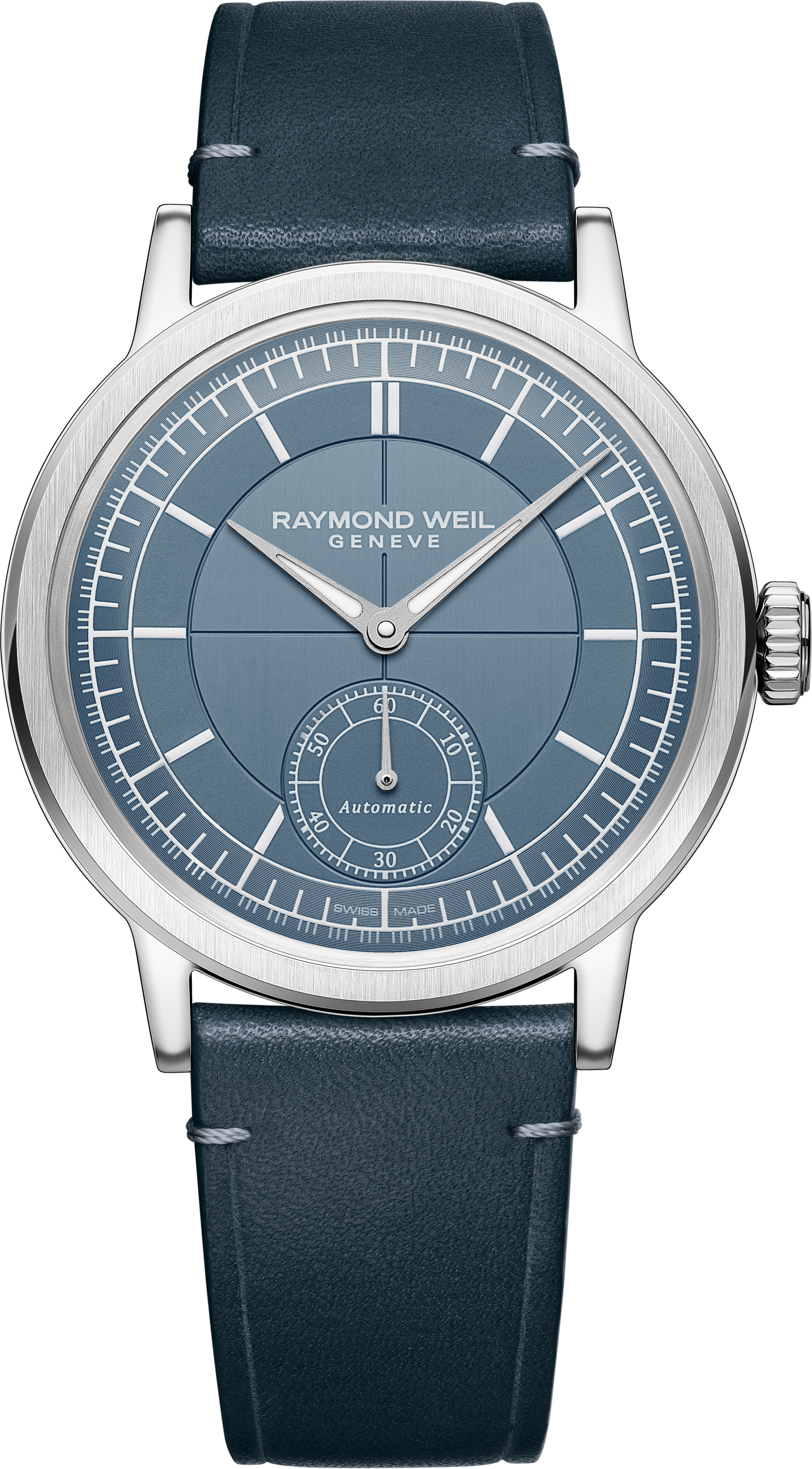 De RAYMOND WEIL HORLOGE MILLESIME SMALL SECOND AUTOMATIC 2930-STC-50011 is een elegante polshorloge met een automatisch uurwerk, blauw analoge wijzerplaat en een kast van roestvrij staal. De horlogeband is van echt leer en in blauw. Het heeft een saffieren glas en is waterbestendig tot 5 ATM. Perfect voor elke chique gelegenheid.