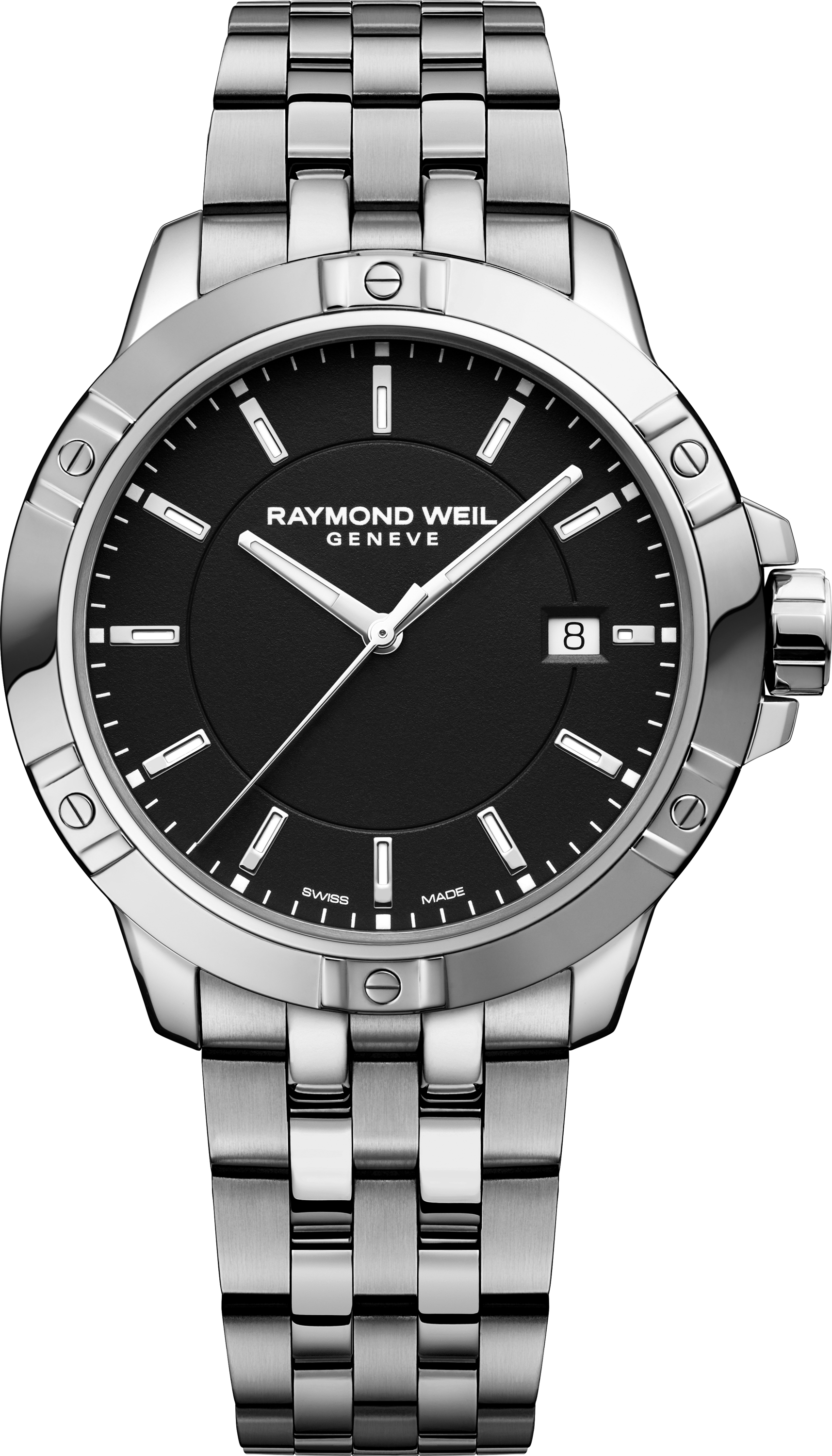 Dit is een horloge van het merk Raymond Weil gemaakt voor heren.
De specificaties zijn als volgt:
Kastmaat: 41 mm
Kastdikte: 10 mm
Waterdichtheid: 30 ATM / 300 Meter / 1.000 Feet
Dit horloge heeft de volgende functies/eigenschappen:
Datumaanduiding