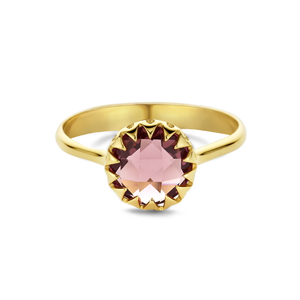 Italo Bottene Tinta gouden ring met rhodolite in maat 54