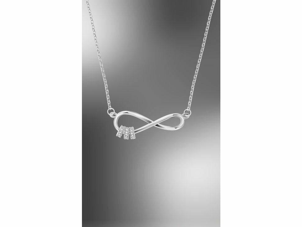 Lotus zilveren ketting met zirconium infinity teken 