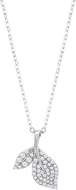 zilveren ketting met hanger en zirconium