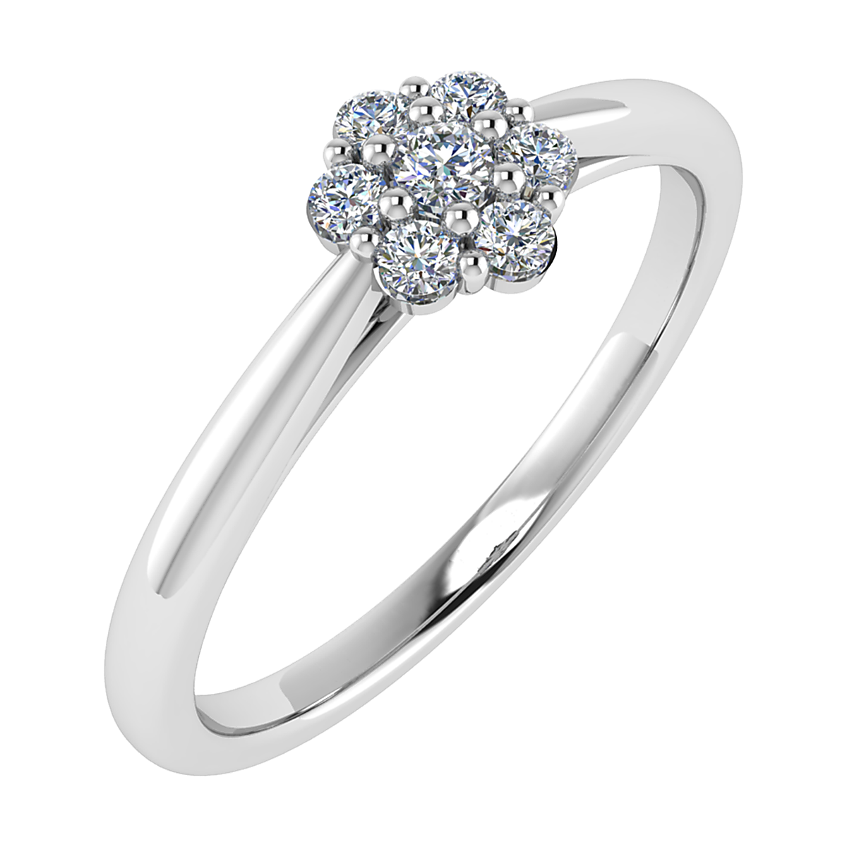 De 14k witgouden diamanten ring is een schitterende bloemvormige ring van ongekend vakmanschap. Gemaakt van 18-karaats goud, straalt het een luxe witte glans uit. Versierd met een briljant geslepen 0.15 ct diamant van zuivere VS2 kwaliteit en G-kleur. Draag hem als een statement-stuk, solo of gestapeld, bij speciale gelegenheden. Perfect voor je collectie.