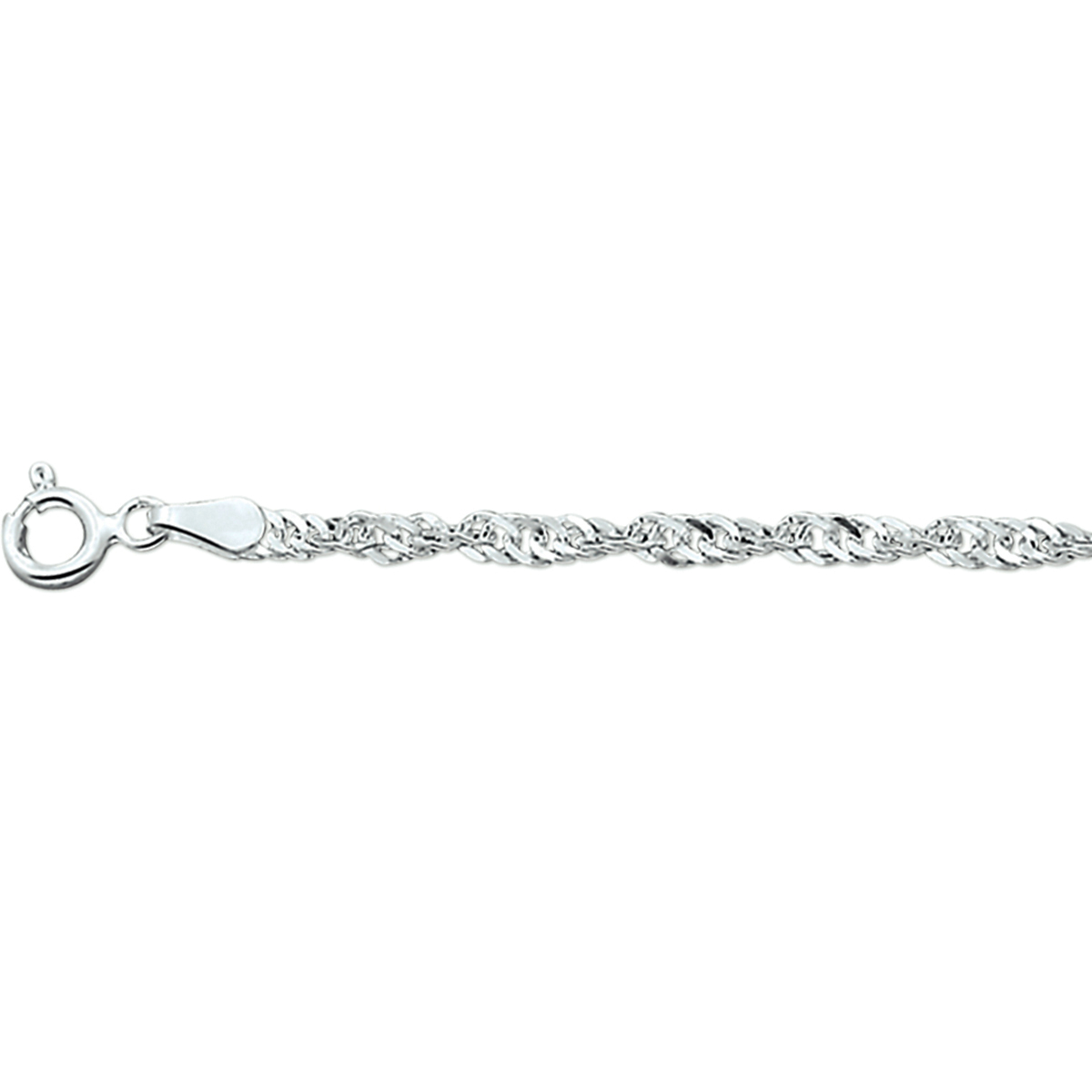 Zilveren Singapore Schakel Collier 45 cm  