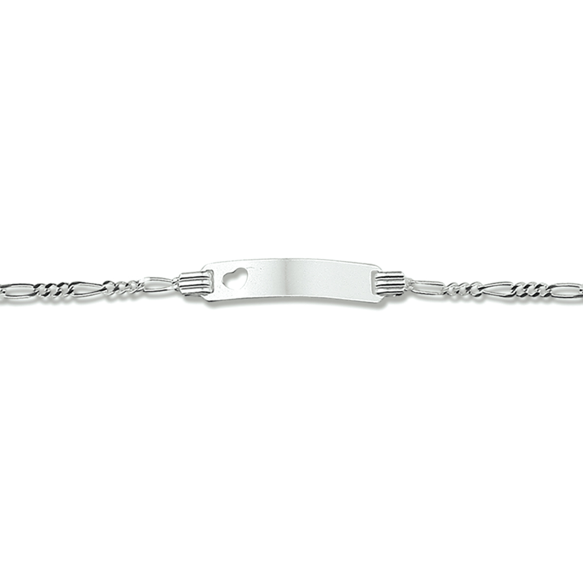 Graveerarmband hart figaro plaat 4,2 mm
Zilveren graveerarmband met een gestanst hartje. De lengte bedraagt 11cm met 2cm extensie. De breedte van de graveerplaat bedraagt 4.2mm en de dikte is 0.8mm.