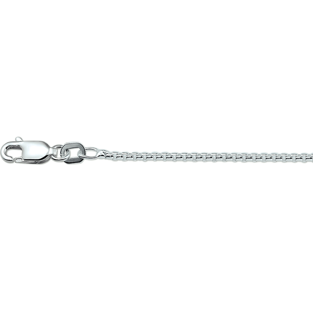 Zilveren collier met venetiaanse schakel. De schakelbreedte is 1.5mm.