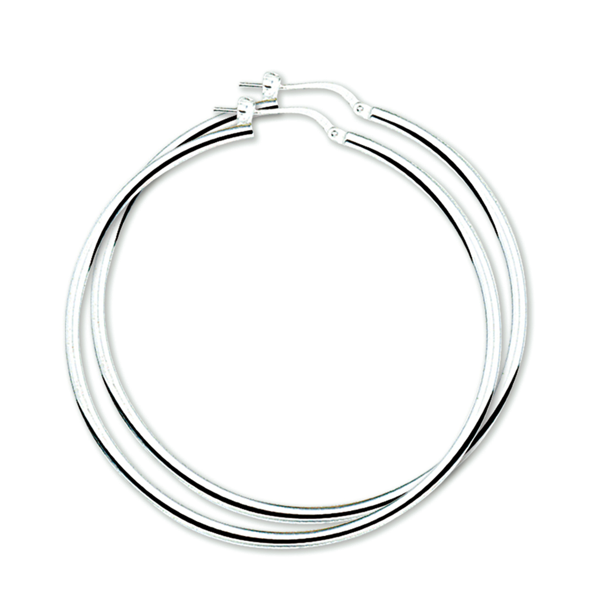 De Huismerk zilveren oorringen modelnummer 1322242 zijn elegante creolen met een ronde vorm en een diameter van 50mm. Gemaakt van rodium verguld 925 sterling zilver, ze stralen in zilverkleur. Met een breedte en diepte van 2,5mm en een gewicht van 7,64g, draag ze voor een verfijnde look bij zowel casual als chique outfits.