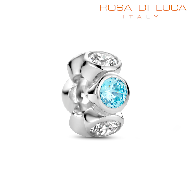 Rosa di Luca 664.001 Bedel met Witte en Licht Blauwe Zirkonia