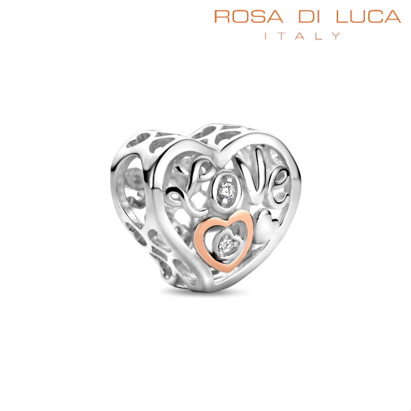 Rosa di Luca 665.010 Bedel Hartje met Love Rose Verguld