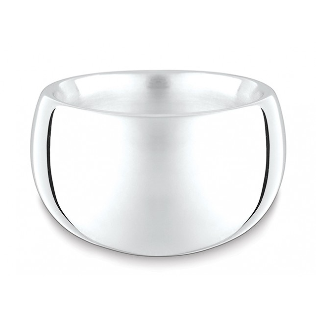 Een 925/1000 zilveren bolle ring.