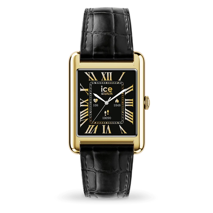 Kies voor een unieke stijl met dit aangesloten horloge op een donkerbruine krokodillenleren band. De verfijnde zwarte wijzerplaat, gesublimeerd door Romeinse cijfers en Rose-Gold wijzers, gaat perfect samen met de lunette in dezelfde toon voor een sobere, elegante en resoluut tijdloze look. Stoutmoedig en toch discreet, het kan elke dag gedragen worden om je persoonlijkheid te laten gelden. Ontworpen voor een actieve, moderne levensstijl, gaat het overal met je mee: volg je activiteiten, ontvang je meldingen en beheer je dag direct vanaf je pols. Dankzij het krasbestendige saffierglas blijft je horloge langer mooi en glanzend. Een praktische en stijlvolle bondgenoot voor iedereen die er op zijn best uit wil zien zonder compromissen.